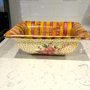 MacKenzie-Childs  Large Rectangular Flowered Display Dish 9.5” X 8”